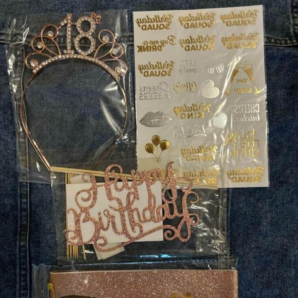 Rose gold Brand new in box 18 birthday set